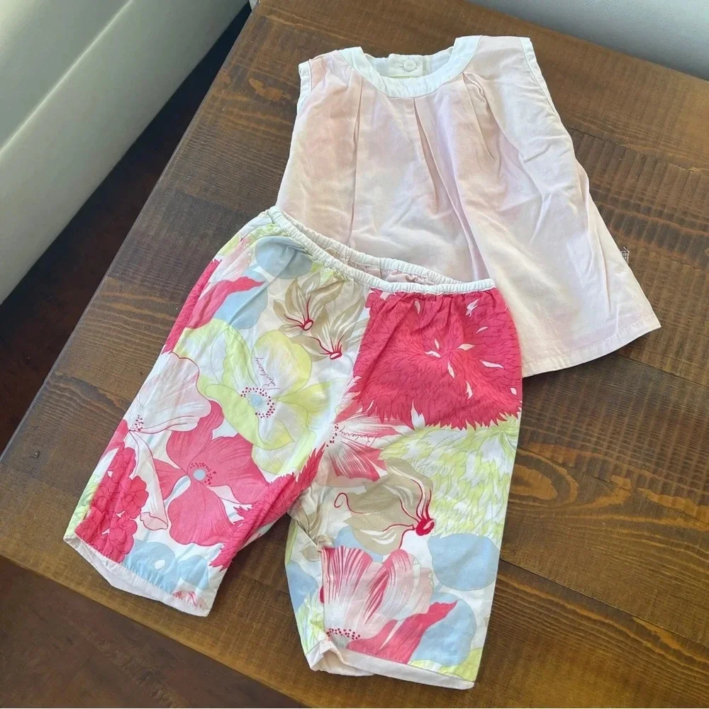 Top + pants reversible set 3/6 months pink Burberry